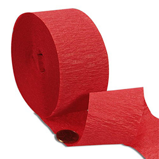 Red Garland | Red Crepe Streamers - 1 3/4in. x 70 Feet - Pack of 2 Rolls (pm6165030a)