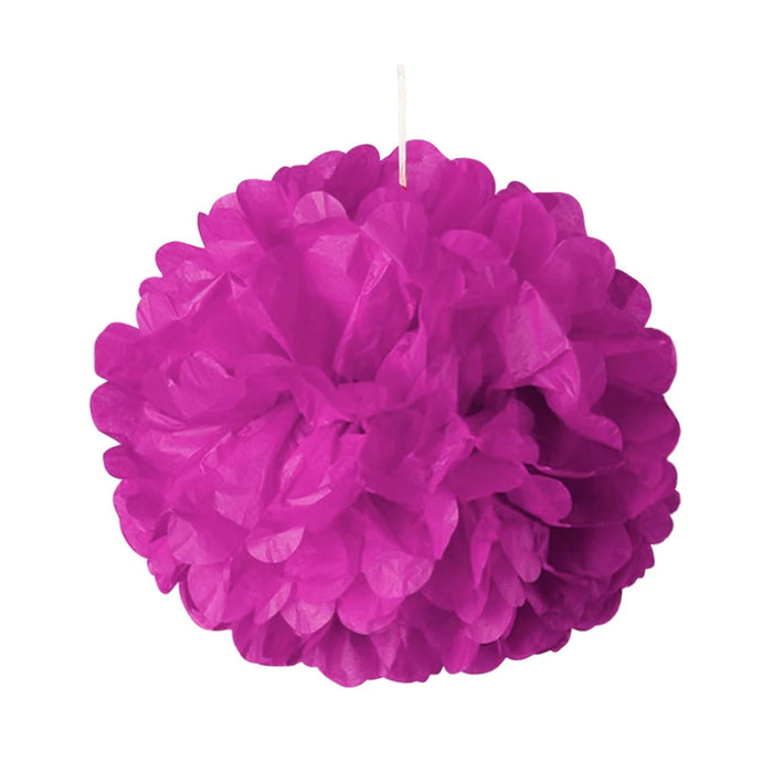 Large Hot Pink Poms | Hot Pink Party Decor | Hot Pink Tissue Paper Pom Poms - 12in. - 5 Pieces/Pkg. (pm892311235)