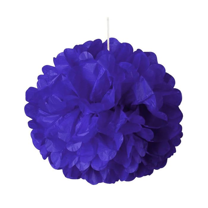 Large Royal Blue Poms | Large Dark Blue Poms | Royal Blue Tissue Paper Pom Poms - 8in. - 5 Pieces/Pkg. (pm892310870)