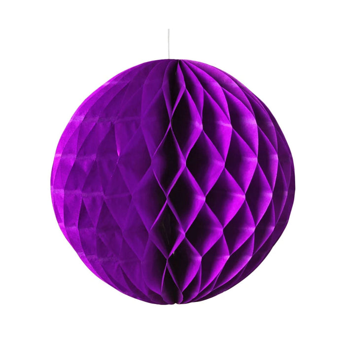 Purple Tissue Balls | Purple Party Decor | Purple Honeycomb Tissue Paper Ball - 8in. Diameter - 5 Pieces/Pkg. (pm892330880)