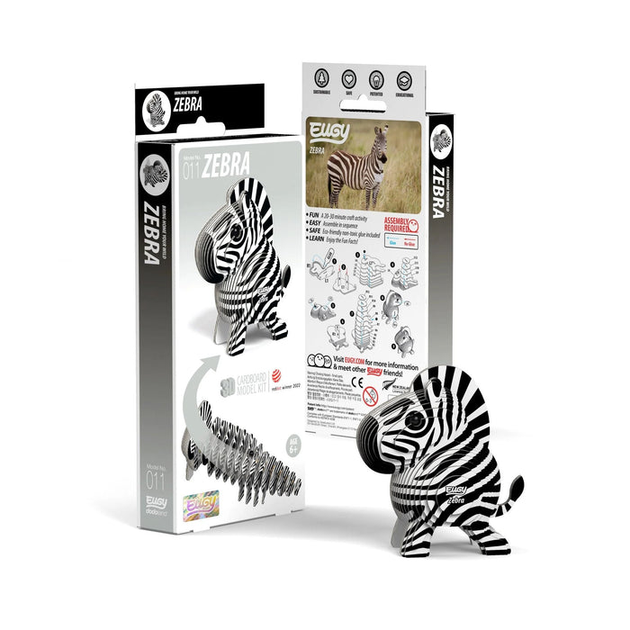Zebra Puzzle | DIY Zebra | Zebra Gift | EUGY Zebra 3D Puzzle - Completed Size 2.44in. L x 1.73in. W x 2.68in. H (sl105592)