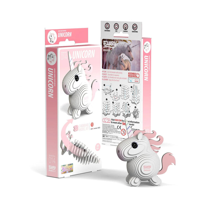 Unicorn Puzzle | Unicorn Toy | Unicorn Craft | EUGY Unicorn 3D Puzzle - Completed Size 2.8in. L x 1.73in. W x 3.15in. H (sl105595)