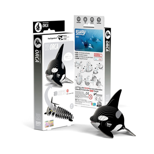 Orca Puzzle | Orca Toy | Orca Craft | EUGY Orca 3D Puzzle - Completed Size 2.99in. L x 2.48in. W x 3.39in. H (sl105601)