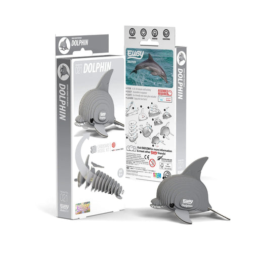 Dolphin Puzzle | Dolphin Toy | Dolphin Craft | EUGY Dolphin 3D Puzzle - Completed Size 2.95in. L x 2.36in. W x 2.95in. H (sl105602)