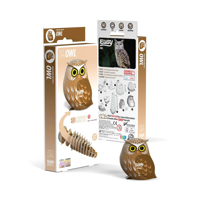 Owl Puzzle | Owl Toy | Owl Craft Kit | EUGY Owl 3D Puzzle - Completed Size 1.18in. L x 1.89in. W x 1.97in. H (sl105625)