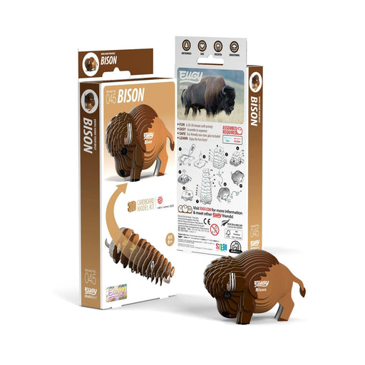 Bison Puzzle | Bison Toy | Bison Figure | EUGY Bison 3D Puzzle - Completed Size 2.8in. L x 2.2in. W x 1.97in. H (sl105626)