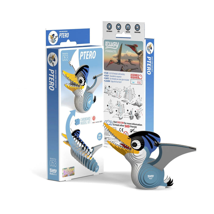 Ptero Puzzle | Ptero Toy | Ptero Craft Kit | EUGY Pterosaur 3D Puzzle - Completed Size 3.78in. L x 4.84in. W x 3.11in. H (sl105634)