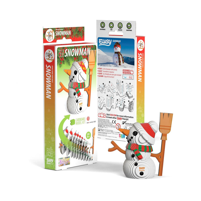 Snowman Puzzle | Snowman Toy | Snowman Craft | EUGY Snowman 3D Puzzle - Completed Size 3.23in. L x 1.46in. W x 3.19in. H (sl105637)
