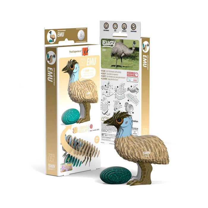 Emu Puzzle | Emu Toy | Emu Craft Kit | EUGY Emu 3D Puzzle - Completed Size 3.19in. L x 1.46in. W x 3.5in. H (sl105638)