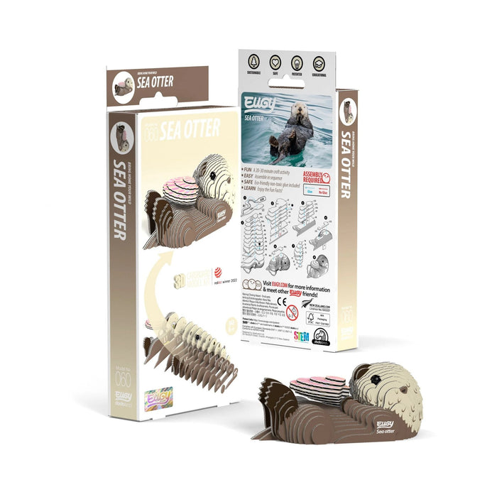Otter Puzzle | Otter Toy | Otter Craft Kit | EUGY Sea Otter 3D Puzzle - Completed Size 3.54in. L x 1.73in. W x 1.46in. H (sl105641)