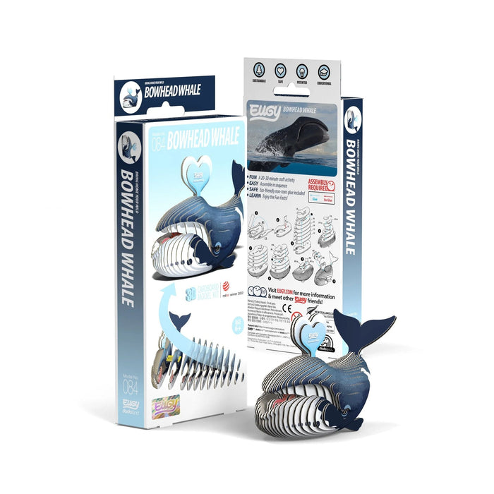 Whale Puzzle | Whale Toy | Whale Figure | EUGY Bowhead Whale 3D Puzzle - Completed Size 3.15in. L x 1.65in. W x 2.48in. H (sl105665)