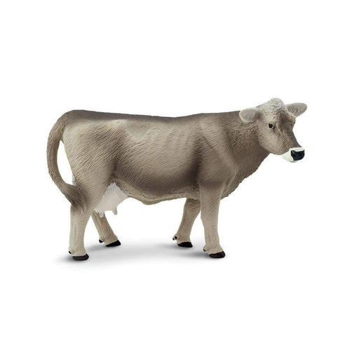 Mini Dairy Cow | Brown Swiss Cow Figure - 5.1in. L x 1.8in. W x 3.3in. H - 1 Piece (sl161529)
