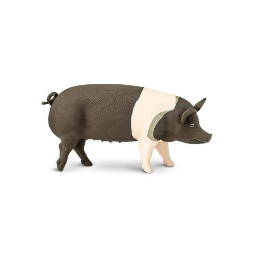 Mini Pig | Hampshire Pig Model | Toy Pig | Hampshire Pig Figurine - 3.95in. L x 1.05in. W x 2.15in. H - 1 Piece (sl161829)