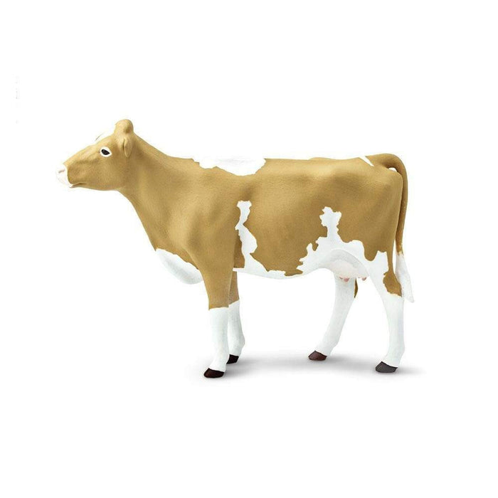 Mini Dairy Cow | Miniature Guernsey Cow | Guernsey Cow Figurine - 4.95in. L x 1.35in. W x 3.6in. H - Hard Plastic - 1 Piece (sl162029)