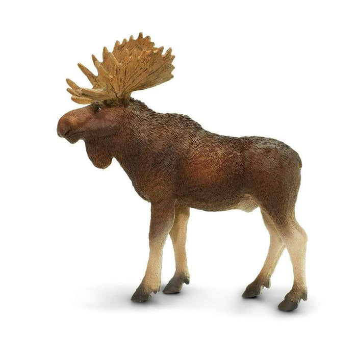 Miniature Moose | Moose Model | Toy Moose | Bull Moose Figurine - 4.05in. L x 2.15in. W x 4.1in. H - 1 Piece (sl181029)