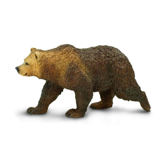 Mini Grizzly Bear | Grizzly Bear Figurine - Hard Plastic - 4.25in. L x 1.25in. W x 2.25in. H - 1 Piece (sl181329)